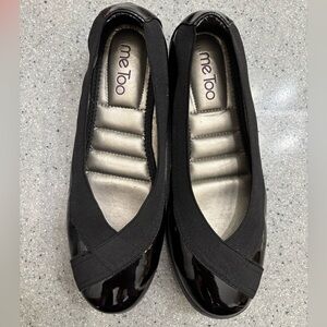 Me Too Shiny Black Flats